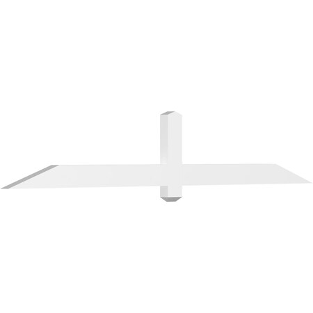 Ekena Millwork Eugene Architectural Grade PVC Gable Bracket, 84"W x 14"H x 2"D x 4"F, 4/12 Pitch GBP084X14X0204EUG00